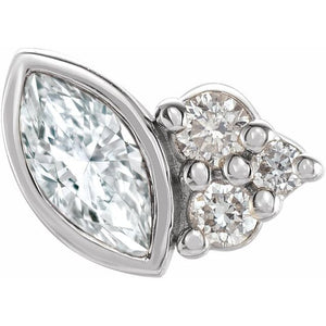 1/10 CTW Natural Diamond Marquise Earrings in 14K Gold & Silver