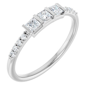 14K Gold Natural Diamond Anniversary Band - Options Available