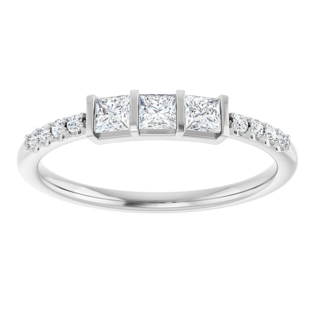 14K Gold & Platinum Natural Diamond Anniversary Band - Options Available