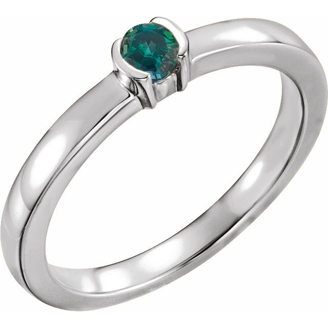 Lab-Grown Emerald Ring Crafted in 14K Gold & Silver