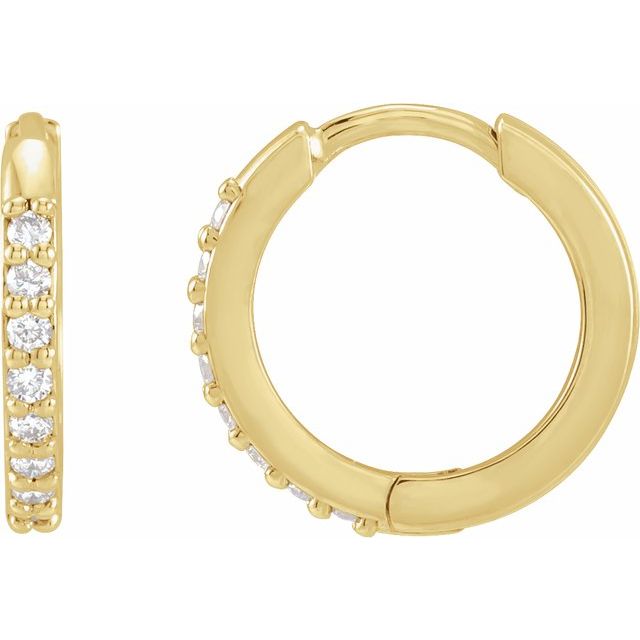 0.05 CTW Natural Diamond Hinged Hoop Earrings in 14K Gold, Silver & Platinum