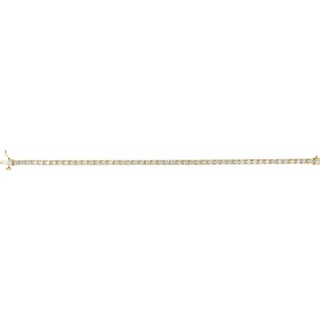 14K Yellow Gold, 7.25" 1 CTW Natural Diamond Line Bracelet