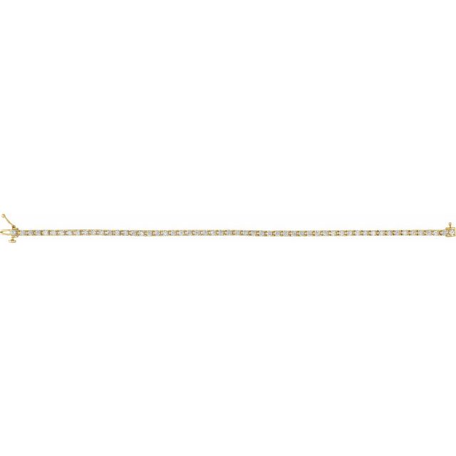 14K Yellow Gold, 7.25" 1 CTW Natural Diamond Line Bracelet