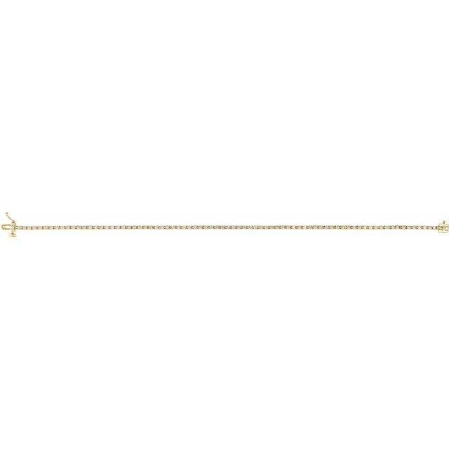 14K Gold Natural Diamond Line Bracelet - Options Available