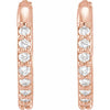 14K Rose Gold 1/8 CTW Natural Diamond Polished Huggie Hoop Earrings