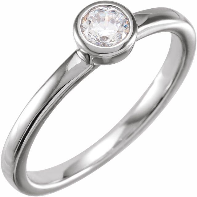 14K Gold Lab-Grown Diamond Bezel-Set Ring