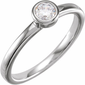 14K Gold Lab-Grown Diamond Bezel-Set Ring