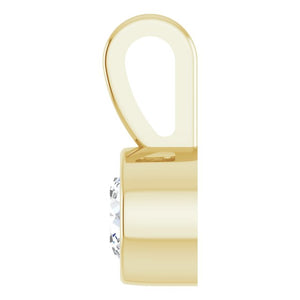 14K Gold Natural Diamond Solitaire Bezel-Set Pendant
