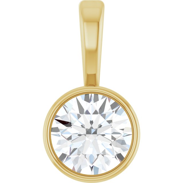 1/4 CTW Lab-Grown Diamond Solitaire Bezel-Set Pendant in 14K Gold