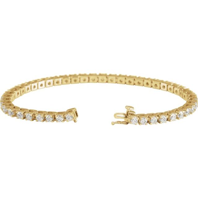 14K Yellow Gold, 7.25" 1 CTW Natural Diamond Line Bracelet