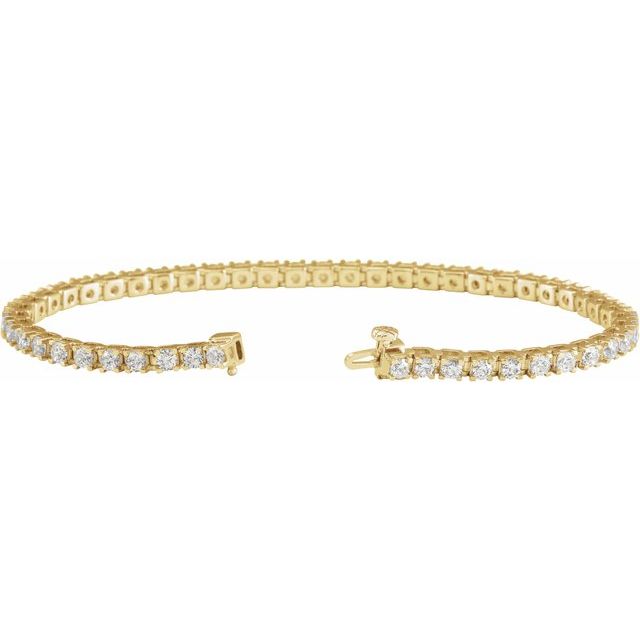 14K Yellow Gold, 7.25" 1 CTW Natural Diamond Line Bracelet