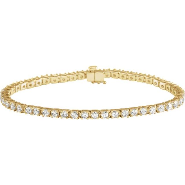 14K Yellow Gold, 7.25" 1 CTW Natural Diamond Line Bracelet