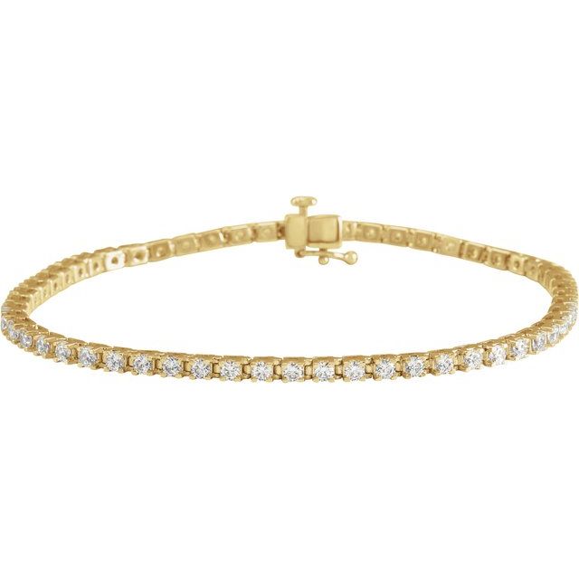 14K Yellow Gold, 7.25" 1 CTW Natural Diamond Line Bracelet