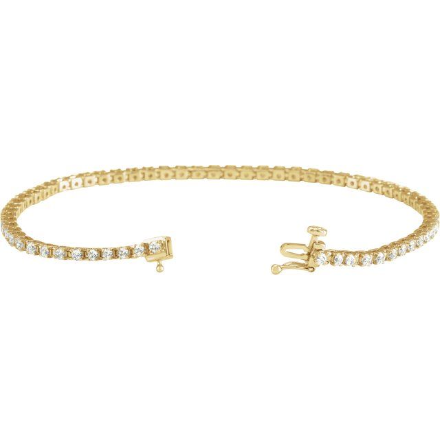 14K Yellow Gold, 7.25" 1 CTW Natural Diamond Line Bracelet