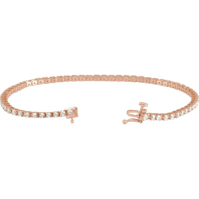 14K Yellow Gold, 7.25" 1 CTW Natural Diamond Line Bracelet