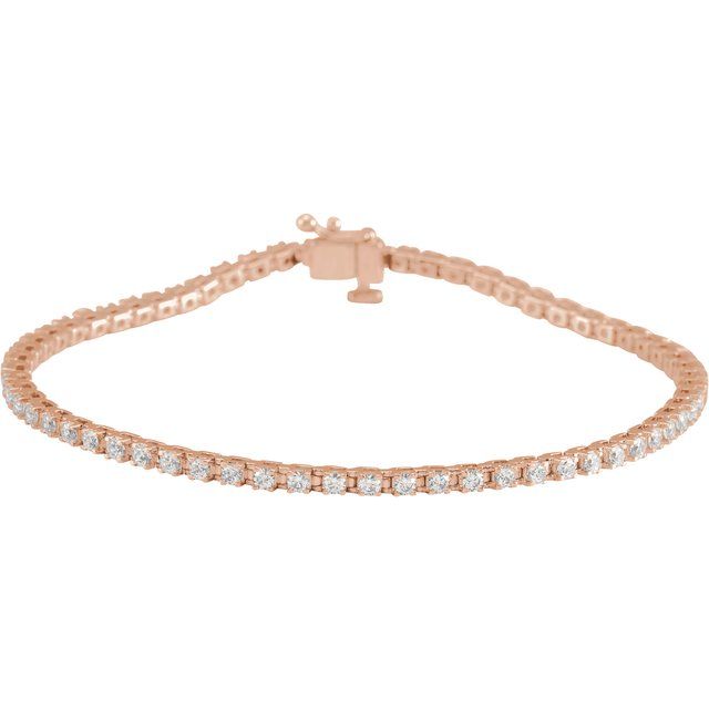 14K Gold Natural Diamond Line Bracelet - Options Available