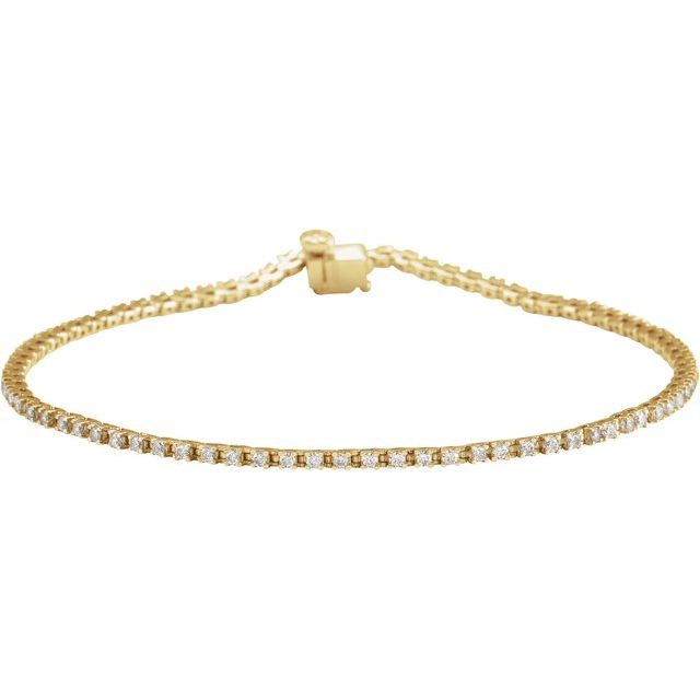 14K Yellow Gold, 7.25" 1 CTW Natural Diamond Line Bracelet