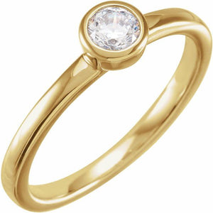 14K Gold Lab-Grown Diamond Bezel-Set Ring