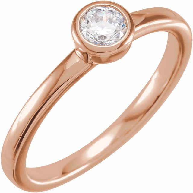 14K Gold Lab-Grown Diamond Bezel-Set Ring