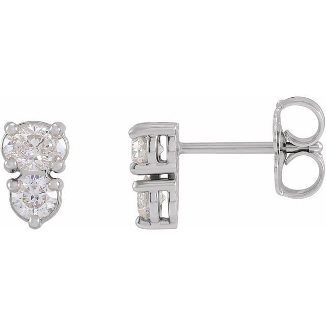 14K Gold Natural Diamond Stud Earrings
