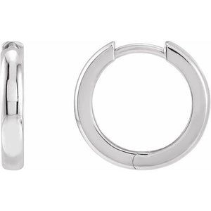 Hinged Hoop Earrings | 14K Gold, Silver & Platinum | 9.5–20 Mm × 2.25–2.39 Mm | Hinged