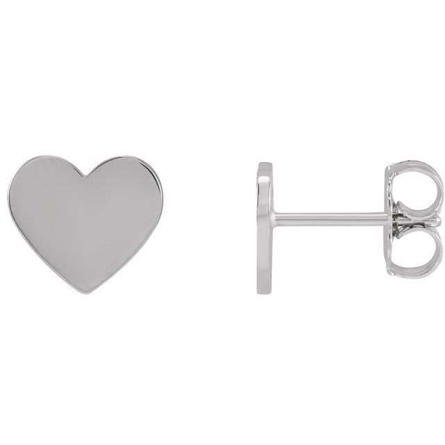 14K Gold Heart Stud Earrings