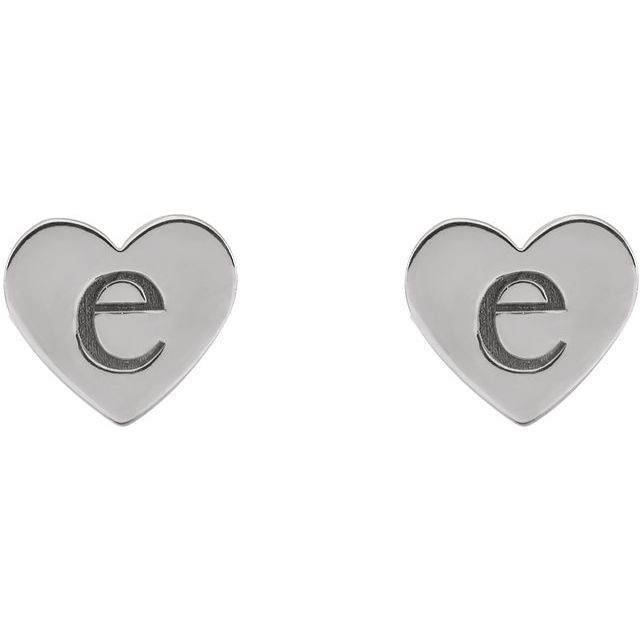 14K Gold Heart Stud Earrings