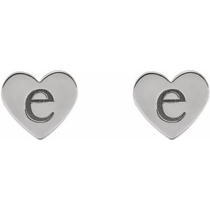 14K Gold Heart Stud Earrings