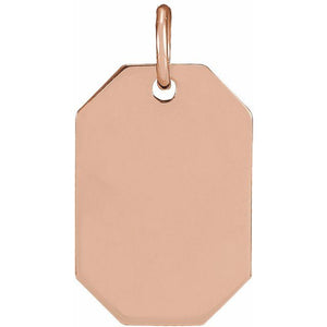 Dog Tag Pendant Crafted in 14K Gold & Platinum