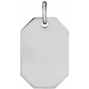 Dog Tag Pendant Crafted in 14K Gold & Platinum