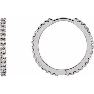14K Gold Natural Diamond Hoop Earrings - Options Available