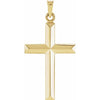 14K Yellow Gold 17x12 mm Polished Cross Pendant - Elegant Design