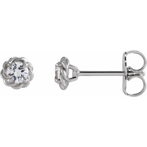 1/2 CTW Natural Diamond Claw-Prong Rope Earrings in 14K Gold, Silver & Platinum
