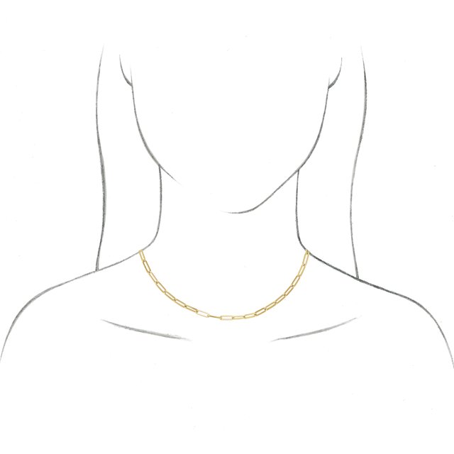 14K Yellow Gold 3.85 mm Paperclip-Style 16" Chain