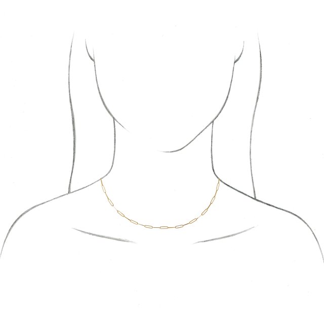 14K Yellow Gold 2.6 mm Paperclip Style 16" Chain