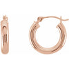 14K White Tube 15 mm Hoop Earrings