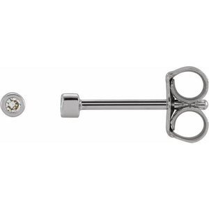 14K Gold Natural Diamond Micro Bezel-Set Earrings