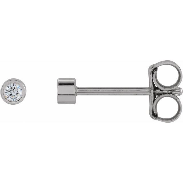 14K Gold Natural Diamond Micro Bezel-Set Earrings