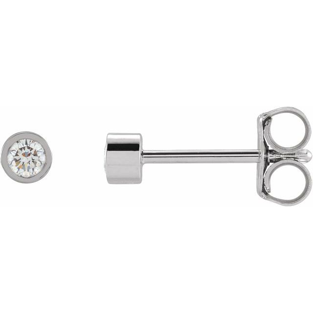 14K Gold Natural Diamond Micro Bezel-Set Earrings