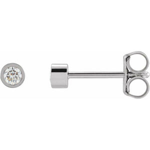 14K Gold Natural Diamond Micro Bezel-Set Earrings