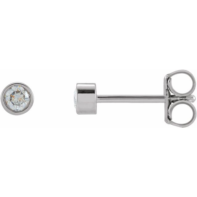 14K Gold Natural Diamond Micro Bezel-Set Earrings