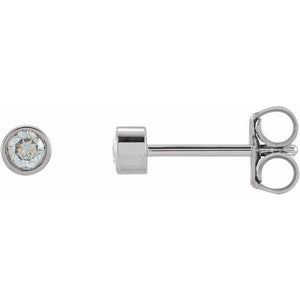 14K Gold Natural Diamond Micro Bezel-Set Earrings