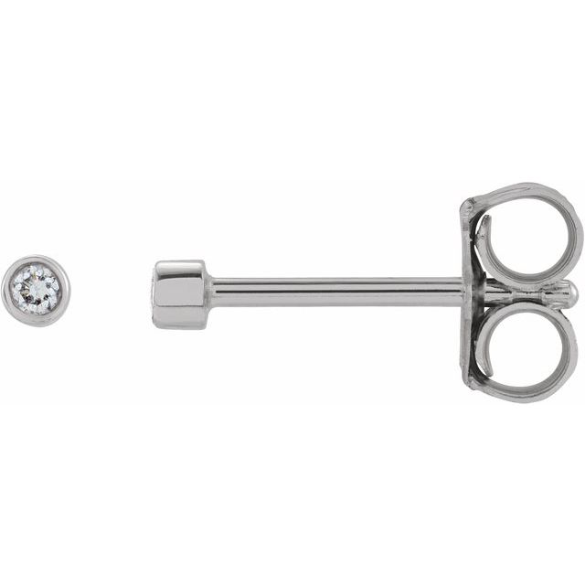 14K Gold Natural Diamond Micro Bezel-Set Earrings