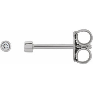 14K Gold Natural Diamond Micro Bezel-Set Earrings