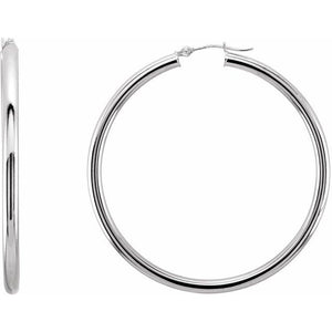Round Tube Hoop Earrings | 14K Gold options* | 15–48 Mm × 3 Mm | Round | Friction Backs