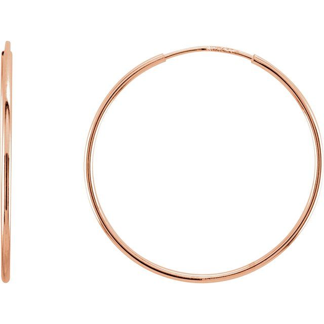 14K Gold Endless Hoop Earrings - Options Available