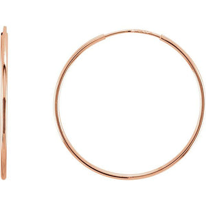 14K Gold Endless Hoop Earrings - Options Available