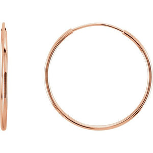 14K Gold Endless Hoop Earrings - Options Available