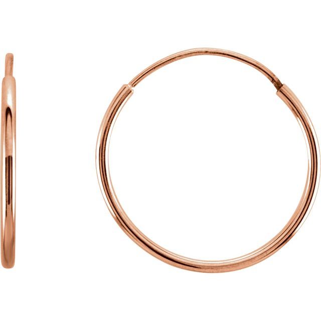 14K Gold Endless Hoop Earrings - Options Available