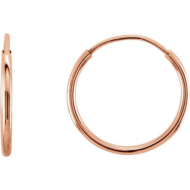 14K Gold Endless Hoop Earrings - Options Available
